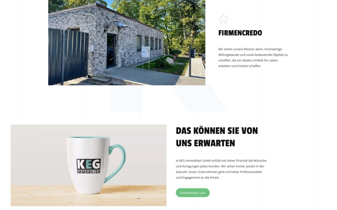 Сайт компании KEG Immobilien