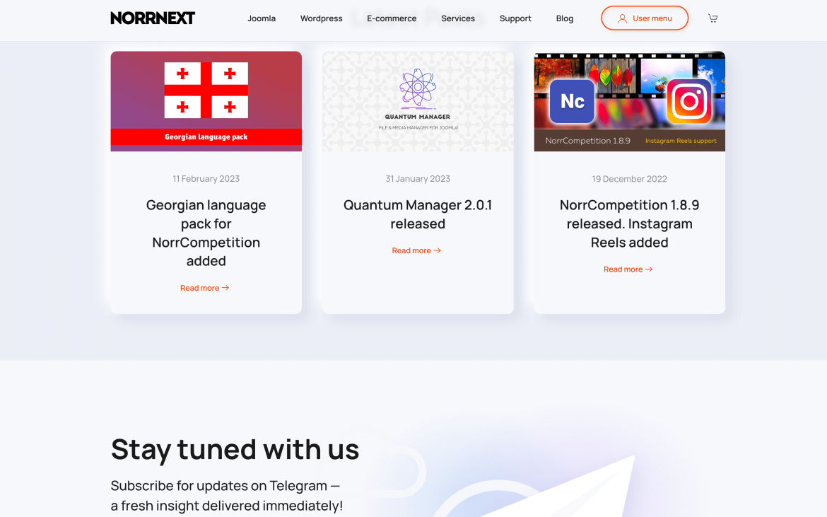 NorrNext - главная страница