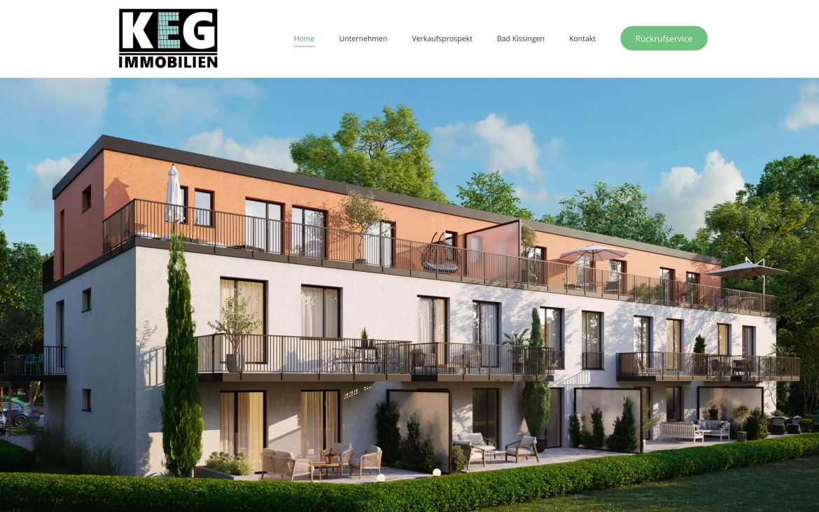 Сайт компании KEG Immobilien